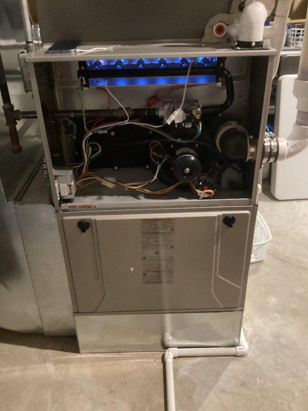 Performed annual furnace maintenance on Bryant heating system per customer membership. Inspected gas burner assembly confirming proper flame pattern and operation. System is functioning correctly with no issues identified; all components, electrical connections, and ventilation were verified to be in good working condition.