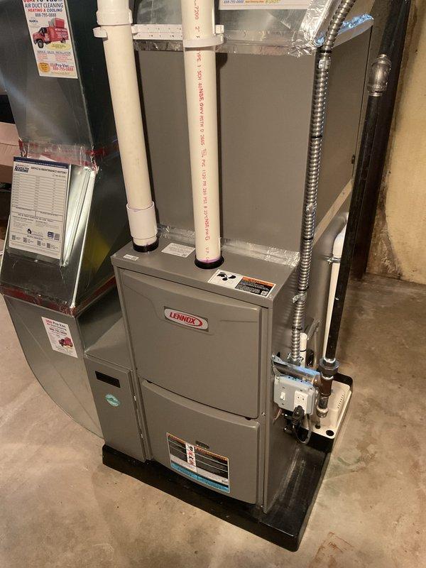 Completed annual heating maintenance on Lennox furnace as part of scheduled membership service. Performed comprehensive inspection of all internal components including motor, electrical connections, and gas line. Filter system was examined and all HVAC components were verified to be in normal working condition with no signs of damage or malfunction.
