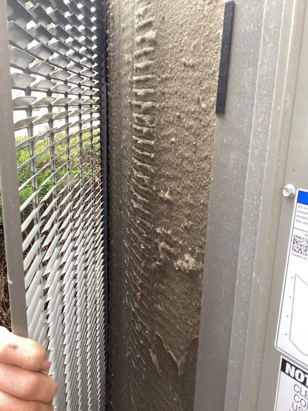 Performed scheduled AC maintenance on a 3-year-old central air conditioning system. Inspected system and found significant dust accumulation on air filter and internal components; cleaned filter and condenser coils to restore proper airflow and system efficiency. Unit is now operating within normal parameters with maintenance plan extended through 2025.