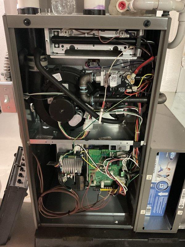 Performed annual furnace maintenance on a newer system with contract maintenance agreement extending through 2025. Completed comprehensive tune-up including inspection of blower motor, electrical connections, circuit board functionality, and all internal components. System is operating within specifications with no issues identified during service.