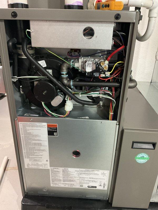 Performed annual furnace maintenance on a newer system with contract maintenance agreement extending through 2025. Completed comprehensive tune-up including inspection of blower motor, electrical connections, circuit board functionality, and all internal components. System is operating within specifications with no issues identified during service.