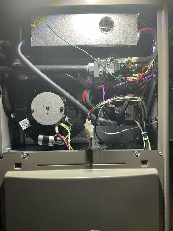 Performed complimentary annual furnace maintenance service as part of customer's membership agreement. Inspected all internal components including blower motor assembly, control boards, electrical connections, and gas line fittings to ensure proper operation. Additionally, discussed air conditioner check-up options for upcoming summer season.