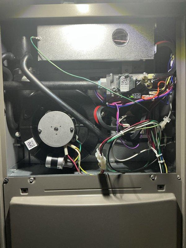 Performed complimentary annual furnace maintenance service as part of customer's membership agreement. Inspected all internal components including blower motor assembly, control boards, electrical connections, and gas line fittings to ensure proper operation. Additionally, discussed air conditioner check-up options for upcoming summer season.