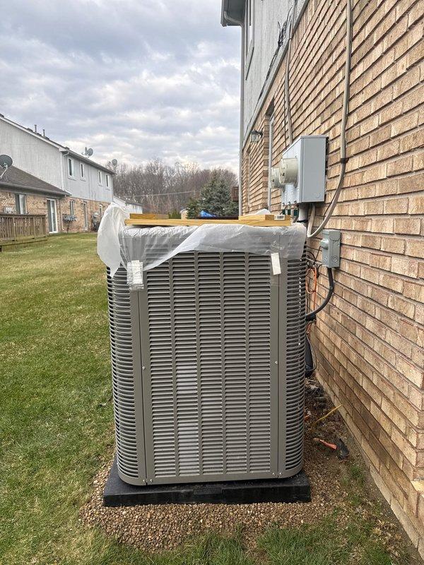 Responded to a callback for an outdoor air conditioning unit that was severely unlevel (3-4 inches). Verified the issue using a spirit level on the Lennox unit and corrected the installation to ensure proper leveling, as the original placement was in violation of installation standards. Documentation photos were taken of the correction for service records.