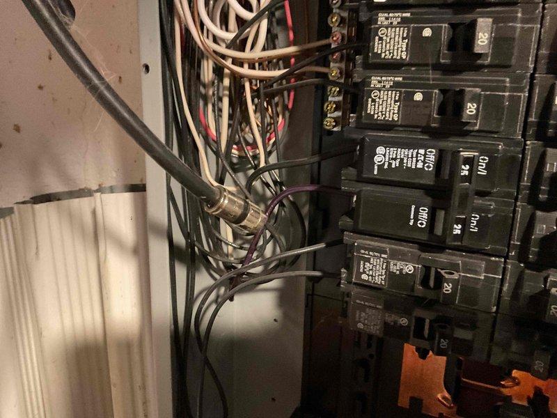 Responded to callback request regarding approved breaker installation for AC unit. Inspected electrical panel and installed proper amperage circuit breaker per manufacturer specifications. Verified proper connections of hot and neutral wires, ensuring secure terminations and proper circuit protection for the air conditioning system.