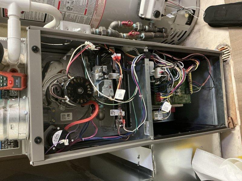 Performed annual furnace maintenance as requested, inspecting all electrical components, circuit boards, and wiring connections. Examined blower motor assembly and fan operation thoroughly, confirming proper functionality. System is operating within manufacturer specifications with no issues identified; next maintenance recommended in 2025.