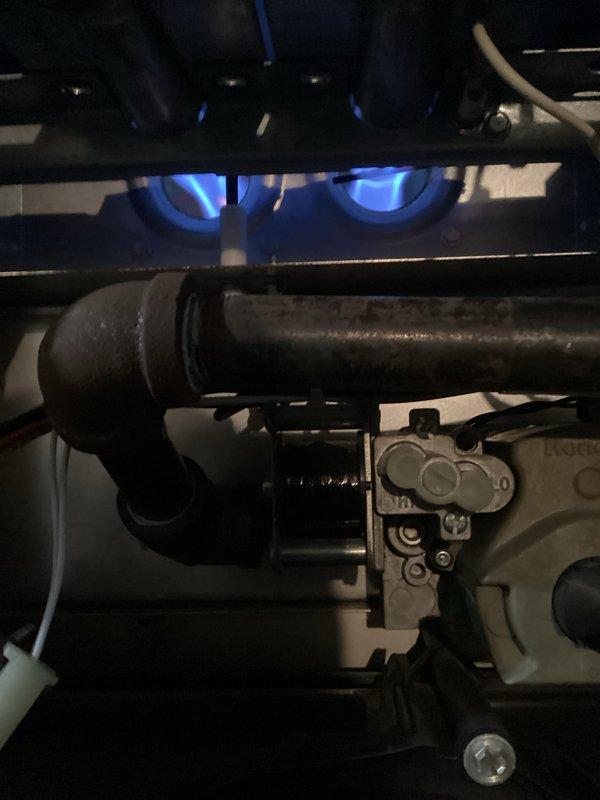 Performed annual heating maintenance on furnace as part of customer's membership program. Conducted comprehensive inspection of internal components including blower assembly, wiring connections, and control mechanisms. Verified proper operation of ignition system as evidenced by normal blue flame pattern during startup sequence.