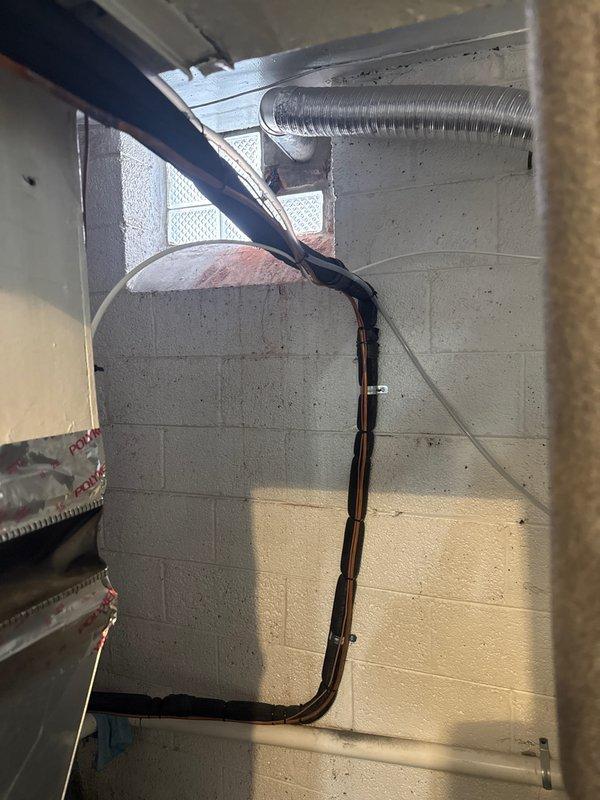 Completed warranty repair on Lennox furnace system to address code violations. Properly secured all ductwork with three screws at equal spacing and sealed all unauthorized openings in the duct system. Verified complete system operation with proper ventilation and condensate drainage functionality.