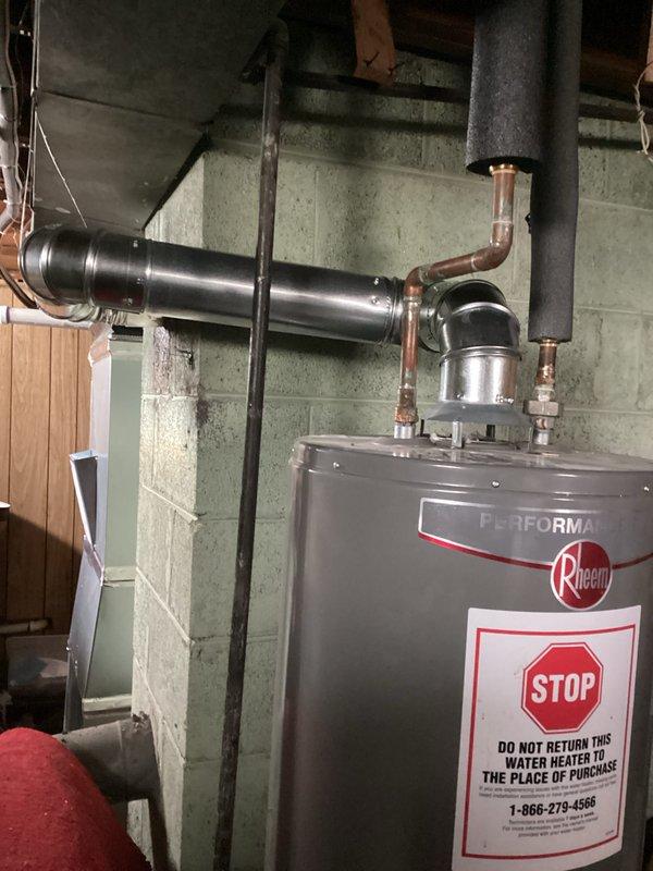 Successfully completed furnace installation (Option 1) with proper connections to existing ductwork and ventilation system. Installed new PVC exhaust/intake pipes and verified all gas lines and electrical connections meet code requirements. Permits have been requested and DTE rebate eligibility confirmed.