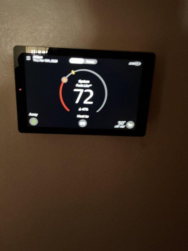 Performed annual furnace maintenance as part of membership service. Inspected thermostat operation (confirmed set point at 72°) and examined internal wiring connections to ensure proper functionality. System is operating within normal parameters with no issues identified.