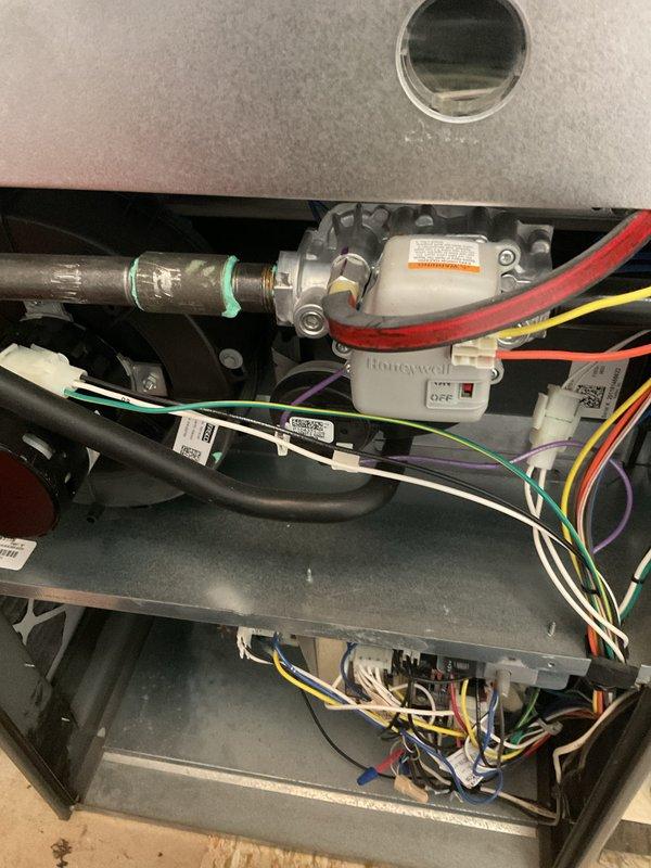 Performed annual heating maintenance on 10-year-old furnace under active membership. Conducted comprehensive inspection of Honeywell control module, gas valve assembly, and electrical components. All connections were verified secure, wiring harnesses were properly routed, and system operation was confirmed to manufacturer specifications with no issues identified.