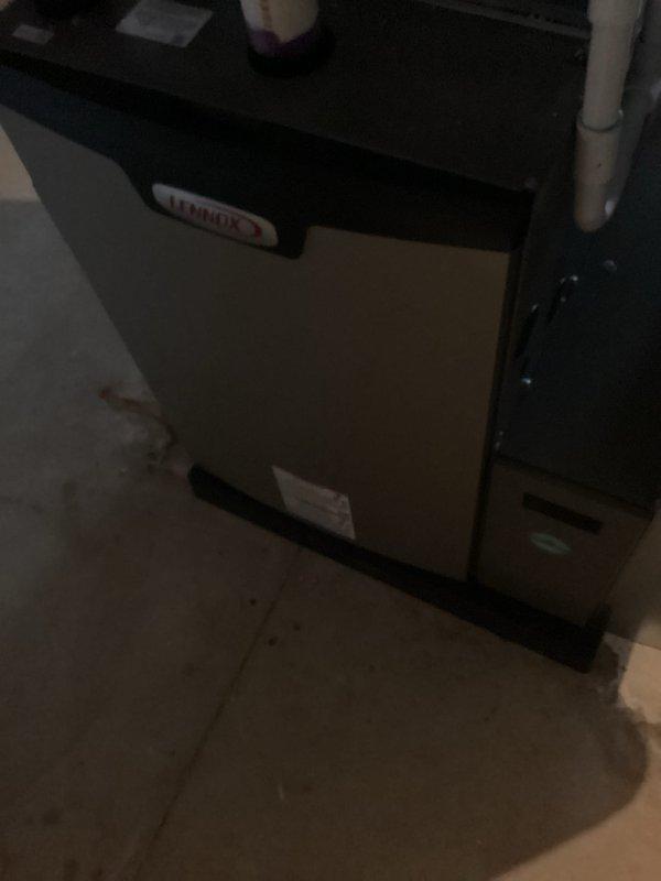 Performed annual heating maintenance on Lennox furnace per membership agreement. Inspected filter condition and noted slight discoloration indicating normal usage. Unit is operating within manufacturer specifications with no issues identified.