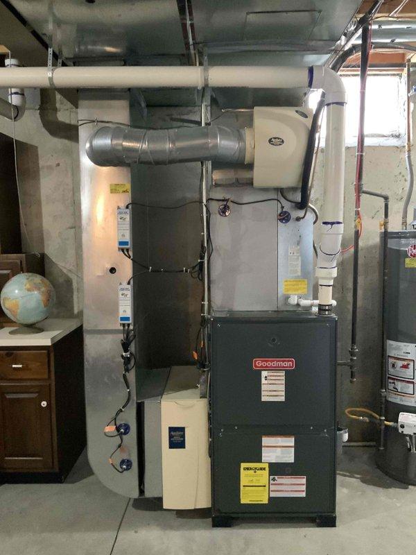 Completed free estimate for furnace and air conditioner replacement under promotional offer. Inspected existing 12-year-old furnace and 22-year-old AC system. Evaluated electrical panel capacity, existing ductwork configuration, and current installation layout to determine replacement requirements.