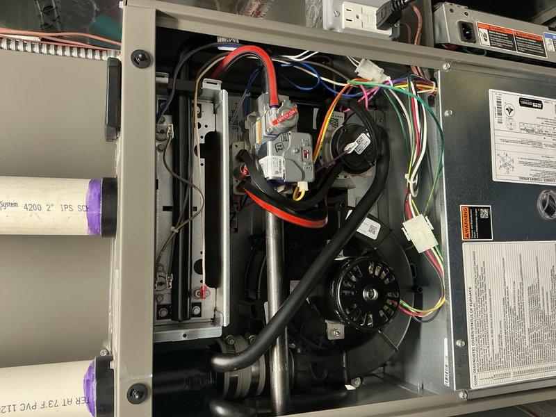 Performed complimentary maintenance on HVAC system. Inspected PCO Kit (PCO3S-16-16) and control board connections. Installed MERV 16 filter as approved one-time replacement due to previous system issues. Verified proper electrical connections and component functionality during service.