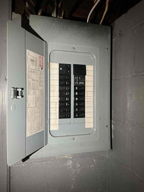 Conducted a replacement estimate for a residential HVAC system, specifically focusing on central air conditioning unit replacement requested by customer planning implementation within one month. Inspection revealed an existing Guardian furnace system with standard ductwork configuration in utility room, and documented the electrical service panel to verify adequate power supply capacity for the proposed new AC unit.