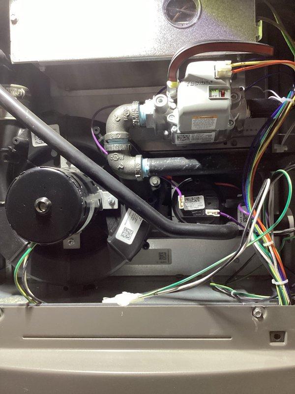 Performed annual furnace maintenance as scheduled under customer's membership program. Inspected all system components including blower motor, gas valve assembly, electrical connections, and pressure gauge, verifying proper operation. All components found in normal working condition with no visible damage, leaks, or abnormal wear; system is functioning as designed.