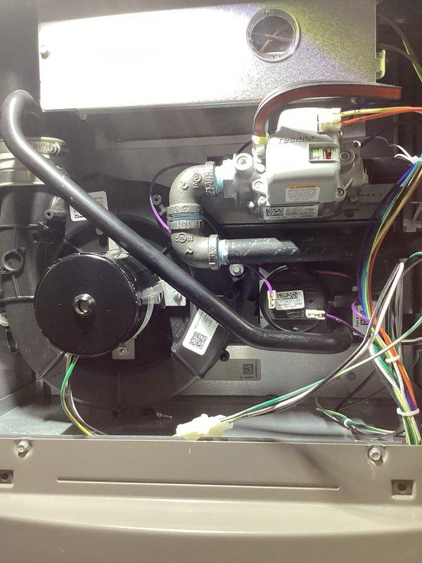 Performed annual furnace maintenance as scheduled under customer's membership program. Inspected all system components including blower motor, gas valve assembly, electrical connections, and pressure gauge, verifying proper operation. All components found in normal working condition with no visible damage, leaks, or abnormal wear; system is functioning as designed.