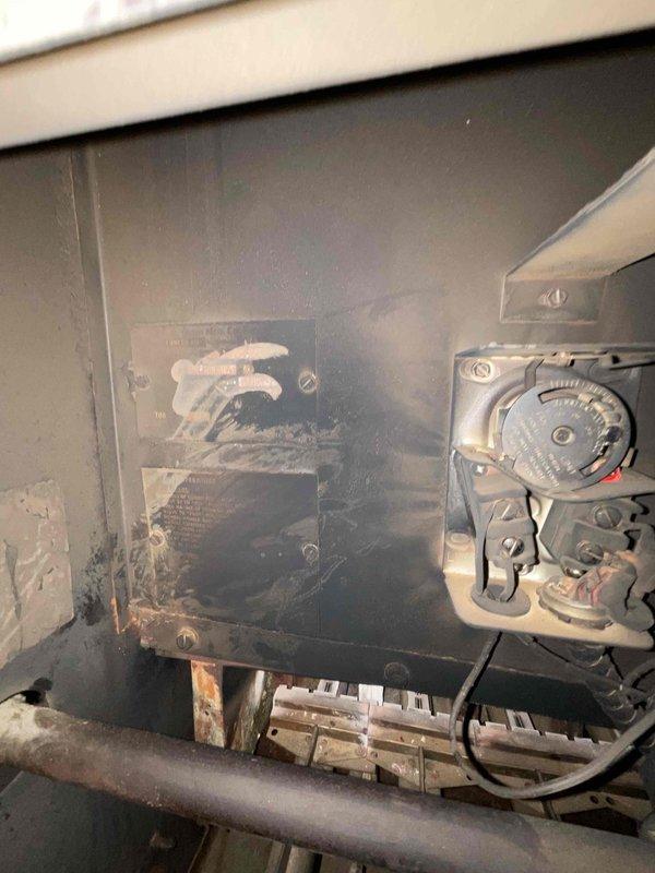 Conducted comprehensive assessment of 16-year-old furnace system exhibiting significant wear, dust accumulation, and potential deterioration of surrounding building materials. Visual inspection revealed aging control panel components, compromised ductwork insulation, and discoloration on cabinet surfaces. Provided customer with replacement options and timeline for installation within the next couple weeks as requested.