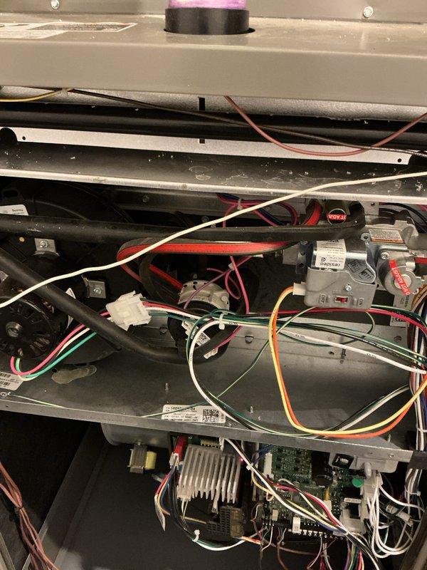 Performed annual furnace maintenance tune-up on 0-year-old system as scheduled. Inspected internal electrical components including control board connections, wiring integrity, and terminal connections. All components functioning properly with no issues identified; system left in optimal operating condition for the heating season.