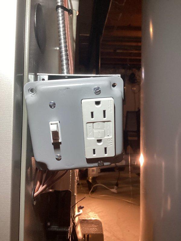 Diagnosed 3-year-old furnace system with condensation pump repeatedly tripping GFCI outlet in basement location. Inspected electrical connections and installed dedicated circuit for condensate pump to prevent nuisance tripping. Verified proper operation of system after service completion.