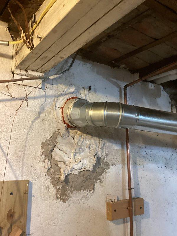 Successfully installed a complete HVAC system including a new Lennox furnace (70,000 BTU) and 2-ton air conditioning unit. Work included installation of proper PVC venting, ductwork connections sealed with metallic tape, and addition of a humidifier. Removed existing chimney liner and reconnected all necessary electrical and plumbing components to ensure full system functionality.