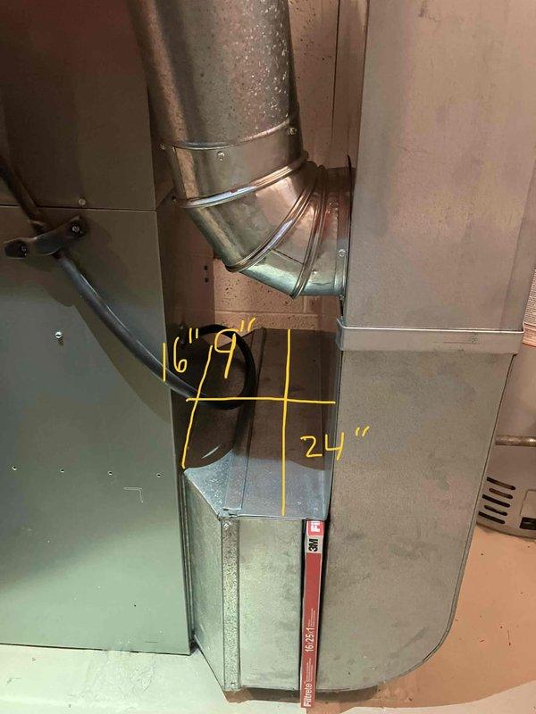Performed a comprehensive evaluation of a 20+ year-old HVAC system, including both furnace and AC unit. Inspection revealed aging galvanized ductwork with measurements of 6"x9" and 24" sections in the utility room. Customer is seeking replacement options for a new two-stage furnace and potentially the AC unit within the next month.