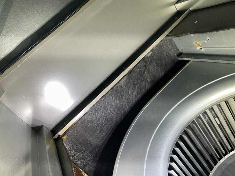 Responded to customer complaint of water leakage and rust under a 2022 furnace located in the basement. Diagnostic inspection revealed corrosion buildup along the seam where the circular vent component meets the housing, likely causing the reported water leakage. Performed necessary repairs under existing parts and labor warranty.