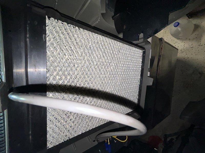 # HVAC Service Report - Indoor Air Quality

Responded to service call for humidifier leaking issue. Upon inspection, evaluated the air filtration system and documented current filter condition showing normal operation within the air handler unit. Performed humidity measurements using calibrated psychrometer, recording readings to assess indoor air quality conditions and verify proper system performance. Identified and addressed humidifier leak without requiring parts replacement. System tested and confirmed operational with no further leakage detected.