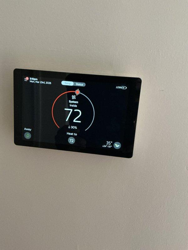 # HVAC Maintenance - AHM Service Report

Completed annual heating maintenance on a Lennox furnace system. Performed comprehensive tune-up inspection including visual examination of all accessible components, verified proper operation of heating equipment, and confirmed system functionality. Thermostat displaying 72°F set point with heat mode engaged and operating as designed. All equipment found in satisfactory working condition with no immediate repairs required. System tested and left in proper operating status.
