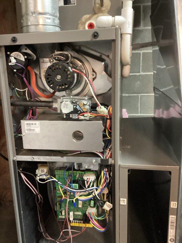 Completed annual preventive maintenance on residential furnace and air conditioning system. Performed comprehensive inspection of all mechanical and electrical components, including blower motor assembly, control board, and condensate management system. Verified proper operation of all safety controls and electrical connections. Replaced air filter and humidifier pad as requested. All systems tested and operating within manufacturer specifications.