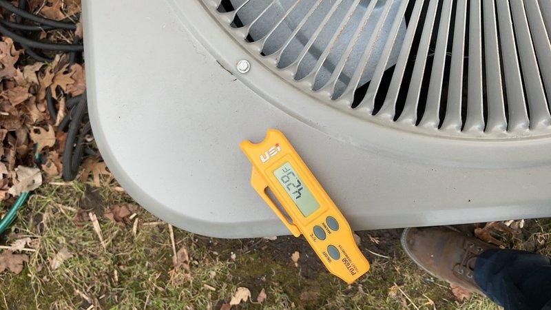 Completed annual preventive maintenance on residential split system air conditioning unit. Upon arrival, found outdoor condenser unit heavily soiled with accumulated dirt, debris, and organic matter on exterior surfaces and coil fins. Performed thorough cleaning of condenser coil and exterior cabinet. Inspected all electrical connections and refrigerant lines for proper condition. Measured and recorded operating temperatures using calibrated digital thermometer, with readings within normal parameters. Verified proper operation of condenser fan motor and compressor. System tested and confirmed operational for cooling season.