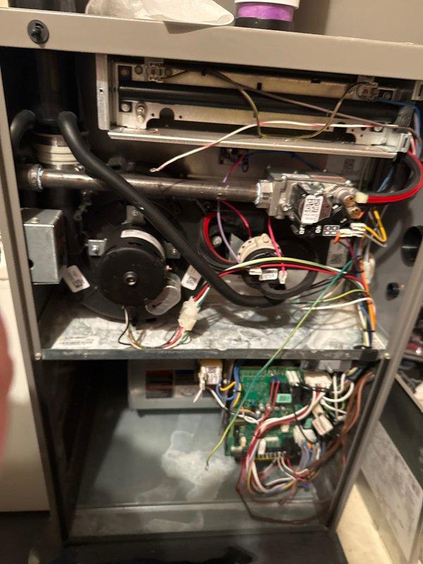 Completed annual heating and cooling maintenance service on residential HVAC system. Performed comprehensive inspection of gas furnace, including examination of control board, gas valve assembly, inducer motor, blower components, and all electrical connections. Verified proper operation of safety controls and flame sensor. Inspected heat exchanger for cracks or deterioration. Tested ignition system and confirmed proper burner operation and flame characteristics.

Conducted full maintenance on outdoor condensing unit, including cleaning of condenser coils and removal of debris from unit exterior and surrounding area. Inspected fan motor operation and verified proper amperage draw. Checked refrigerant pressures and confirmed system is operating within manufacturer specifications. Examined electrical connections at contactor and capacitor. Verified proper compressor operation and assessed overall unit performance.

Both heating and cooling systems tested and found to be operating efficien
