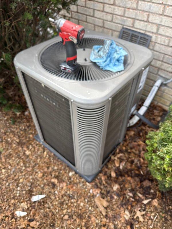 Completed annual heating and cooling maintenance service on residential HVAC system. Performed comprehensive inspection of gas furnace, including examination of control board, gas valve assembly, inducer motor, blower components, and all electrical connections. Verified proper operation of safety controls and flame sensor. Inspected heat exchanger for cracks or deterioration. Tested ignition system and confirmed proper burner operation and flame characteristics.

Conducted full maintenance on outdoor condensing unit, including cleaning of condenser coils and removal of debris from unit exterior and surrounding area. Inspected fan motor operation and verified proper amperage draw. Checked refrigerant pressures and confirmed system is operating within manufacturer specifications. Examined electrical connections at contactor and capacitor. Verified proper compressor operation and assessed overall unit performance.

Both heating and cooling systems tested and found to be operating efficien