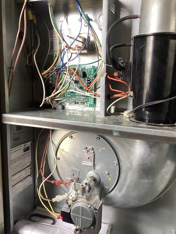 Completed annual furnace maintenance and tune-up on residential heating system with no reported issues. Performed comprehensive inspection of all major components including control boards, wiring connections, blower motor assembly, gas valve, burner assembly, and ignition system. Verified proper flame characteristics through observation port, confirmed all electrical connections secure, and tested system operation. All components found in satisfactory working condition with unit operating within manufacturer specifications.