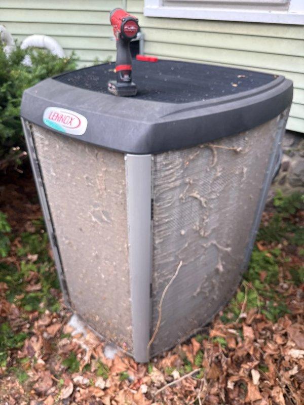 Completed annual preventive maintenance on Lennox outdoor condensing unit. Performed comprehensive system inspection, cleaned condenser coils and housing, verified proper operation of all components, and documented equipment condition with photographs. Unit operating within normal parameters upon completion of service.