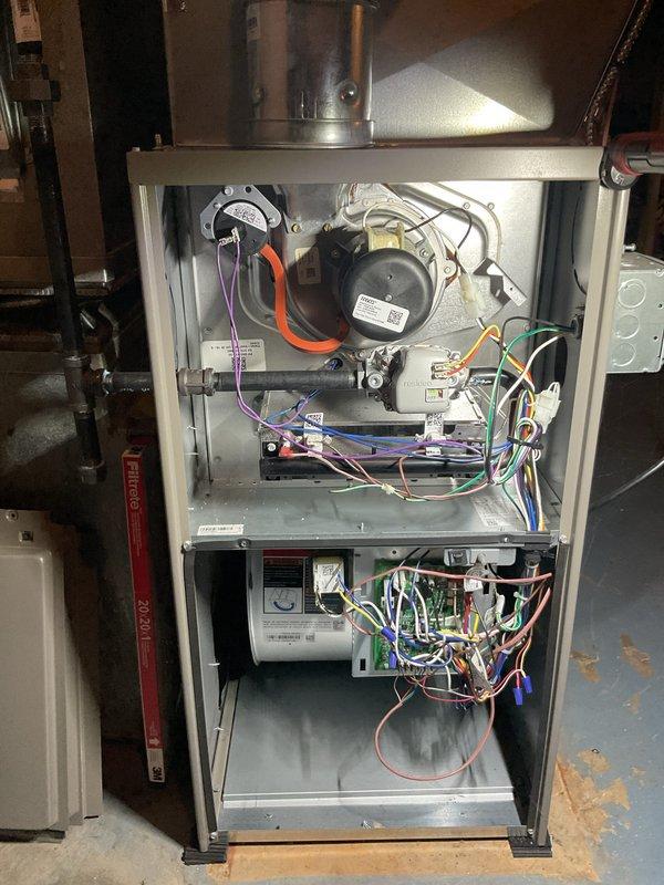 Completed annual heating maintenance and tune-up on residential furnace system per membership agreement. Performed comprehensive inspection of all internal components including blower motor assembly, gas line connections, control board, and electrical wiring systems. Conducted diagnostic testing using digital multimeter to verify proper electrical readings and system performance. All components found operating within normal parameters with no deficiencies noted.