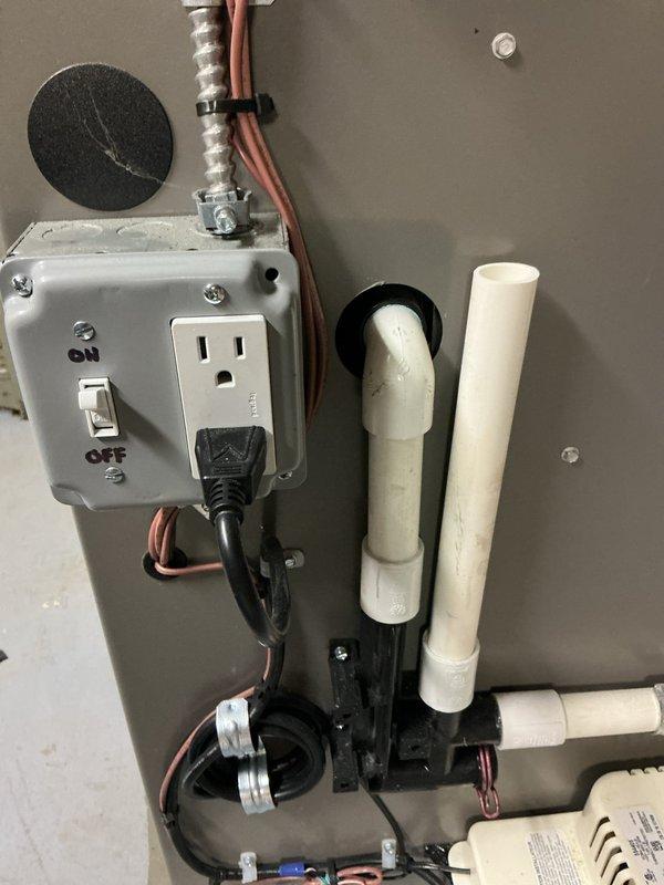 Responded to service call for furnace tripping issue on 2024 model unit located in basement. Upon inspection, verified proper electrical connections at dedicated disconnect switch and outlet, confirmed condensate pump operation and drainage system functionality, and examined all PVC condensate line connections and routing. System tested successfully with no tripping observed; all components operating within normal parameters under both part and labor warranty coverage.