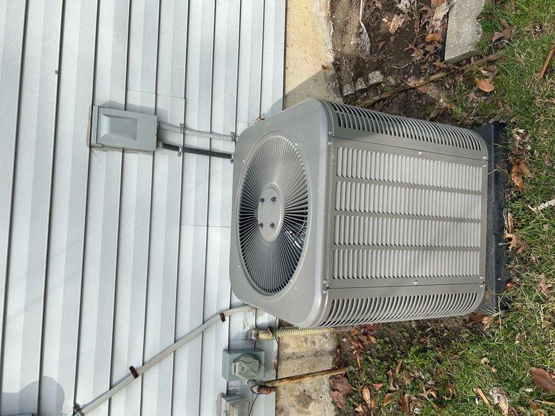 Completed the air conditioning portion of the ComfortGuard Maintenance package that was previously deferred from a January visit. Performed comprehensive inspection and maintenance of the outdoor condensing unit, including examination of the condenser coil fins, fan operation, refrigerant line connections, and electrical disconnect. Verified proper drainage from the condensate discharge line and confirmed all system components are functioning within normal parameters for the upcoming cooling season.