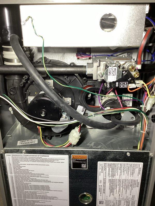 Completed ComfortGuard Maintenance Package on 4-year-old basement HVAC system addressing no heat complaint in one bedroom. Performed comprehensive system inspection including gas valve assembly, blower motor operation, electrical connections, and PVC venting components. All components tested and verified operational; system restored to proper heating function with parts and labor covered under warranty.