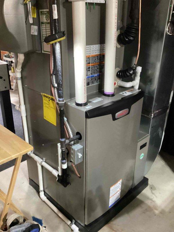 Completed annual furnace maintenance and tune-up on residential HVAC system per membership agreement. Performed comprehensive inspection of furnace unit, verified all manufacturer specifications, checked PVC venting connections, inspected refrigerant lines and insulation, examined flexible ductwork connections, and confirmed all system components were operating within normal parameters. No issues found; system in good working condition.