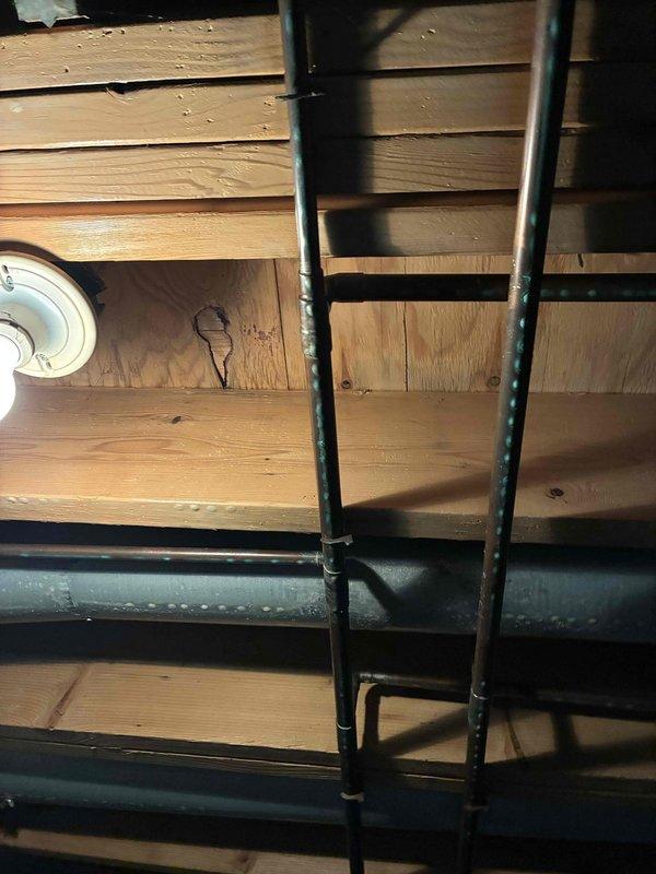 Responded to request for backup sump pump installation. Conducted diagnostic assessment of existing sump pump system and basement infrastructure to determine optimal configuration for secondary pump installation. Evaluated electrical routing through basement ceiling joists and mechanical space to ensure proper power supply for backup system. Assessed drainage piping layout and discharge line accessibility to integrate backup pump with existing primary system, ensuring redundant protection against basement flooding.