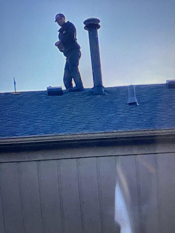 Successfully installed a complete 6-inch B-vent system running from the attic through the roof penetration. The installation included proper flashing integration with the existing shingle roof, a storm collar to ensure weather-tight seal, and a termination cap for proper draft and weather protection. All components were secured according to manufacturer specifications and building code requirements for safe appliance venting.