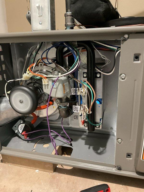 Completed annual heating maintenance on furnace unit #2. Performed comprehensive tune-up including inspection of all internal components, blower motor assembly, control boards, and electrical connections. Verified proper wiring configuration and routing, checked all safety controls and limit switches. Inspected ductwork connections and ventilation system for proper operation. All components found to be functioning within normal parameters. Unit tested and returned to service.