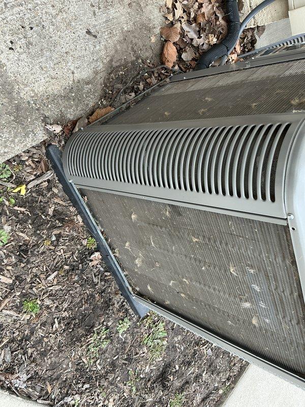 Completed annual cooling maintenance on outdoor HVAC unit. Inspected condenser coils, verified proper operation of all components, and cleared debris from around unit base and surrounding area. System operating within normal parameters with no issues identified during routine maintenance check.