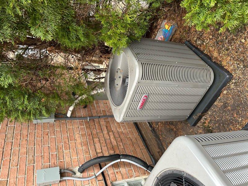 Completed routine maintenance on Lennox air conditioning system. Performed standard ACM protocol including temperature measurements of system components, verifying proper operation of condenser unit, and visual inspection of outdoor equipment and refrigerant lines. All systems operating within normal parameters.
