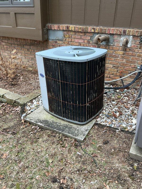 Completed scheduled air conditioning maintenance on two outdoor condenser units. Performed comprehensive system inspections, replaced air filters on both units, and documented equipment conditions with photographs. Both Lennox units were serviced and found to be operational.
