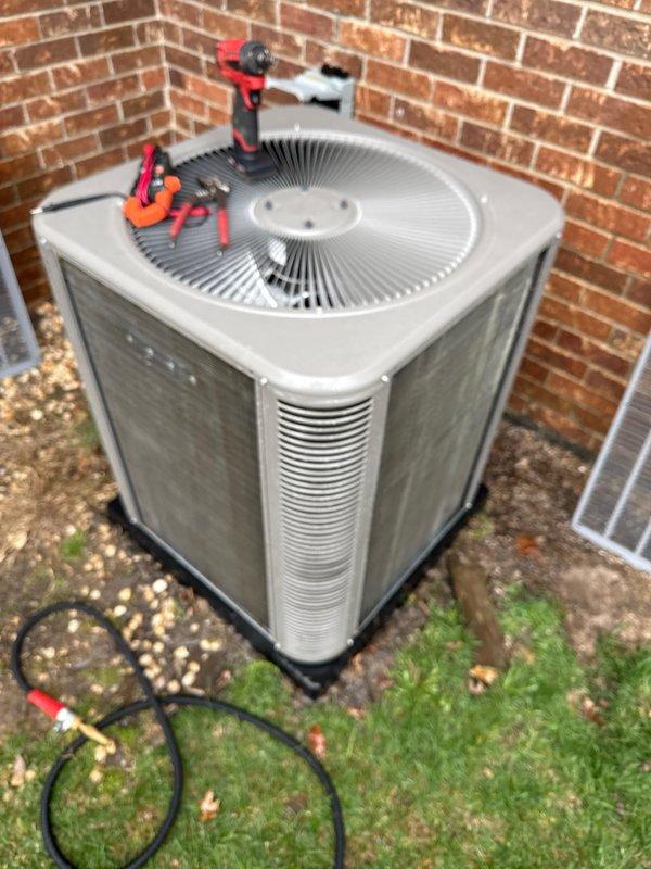 Completed annual preventative maintenance on residential air conditioning system. Performed system diagnostics using manifold gauges, inspected condenser unit operation, and replaced air filter. Unit tested and operating within normal parameters upon completion.