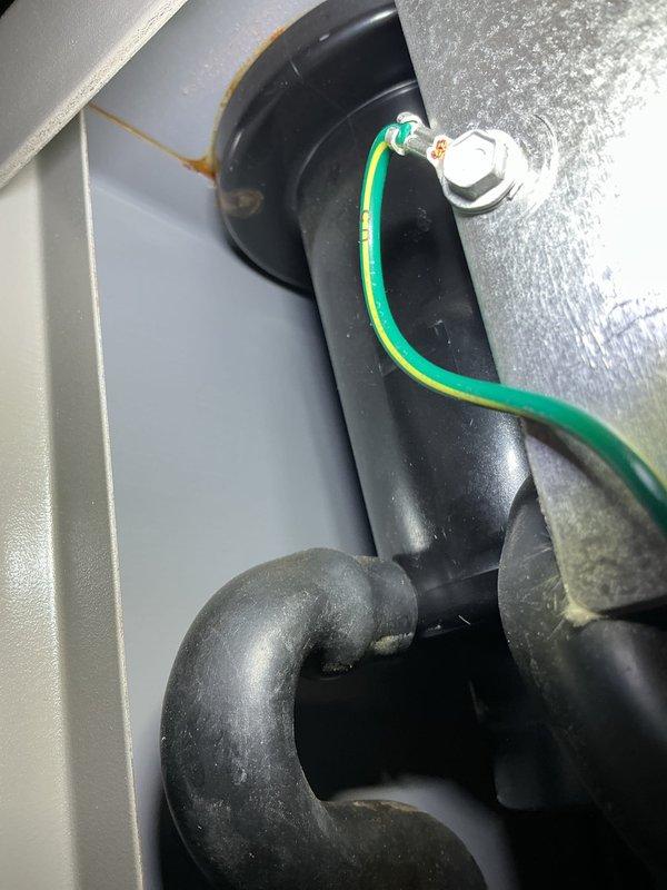 Responded to warranty call for water leak on furnace installed earlier this year located in basement. Upon inspection, discovered active water leak causing rust damage to unit cabinet and internal components. Documented rust discoloration on galvanized metal panels and housing, indicating ongoing moisture intrusion. Inspected condensate drain system, electrical connections, and evaporator coil area to identify leak source. Photographed damaged areas showing corrosion on metal surfaces and affected wiring penetrations. Unit remains under both parts and labor warranty coverage.