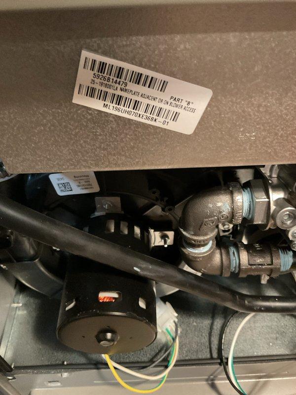 Completed full HVAC system installation including a 70,000 BTU furnace (model ML196UHD70TXS5A) and 2-ton air conditioning unit with rear discharge configuration. Installed all necessary refrigerant lines, electrical connections, condensate drainage piping, and ductwork connections in basement mechanical room. System tested, reconnected to existing infrastructure, and verified operational per manufacturer specifications with all required mechanical and electrical permits obtained.