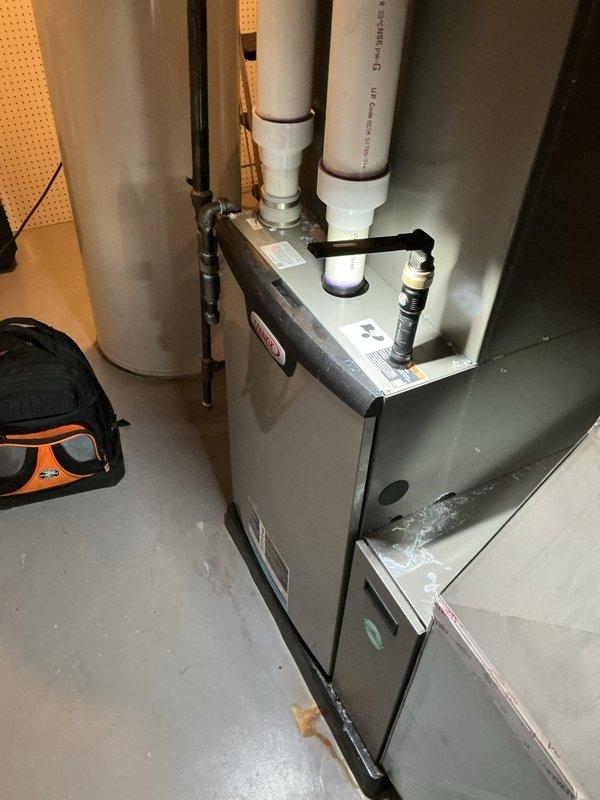 Completed comprehensive Air Handler Maintenance inspection on residential HVAC furnace system. Performed thorough examination of internal components including blower motor assembly, gas valves, ignition system, control modules, and electrical connections. All wiring harnesses, safety controls, and operational components found in proper working condition with no issues identified. System operating within normal parameters.